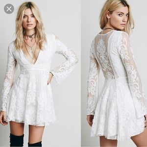 Free People Reign Over Me Lace Dress White